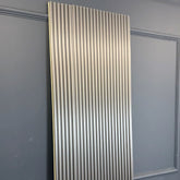Metallic Silver Wood Effect Fluted Wall Panel image 1